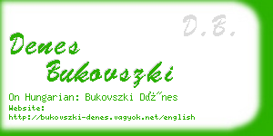 denes bukovszki business card